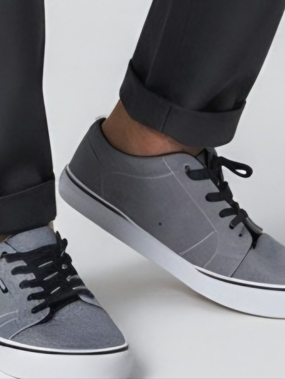 Vans Men's Gray Canvas Low-Top Sneakers